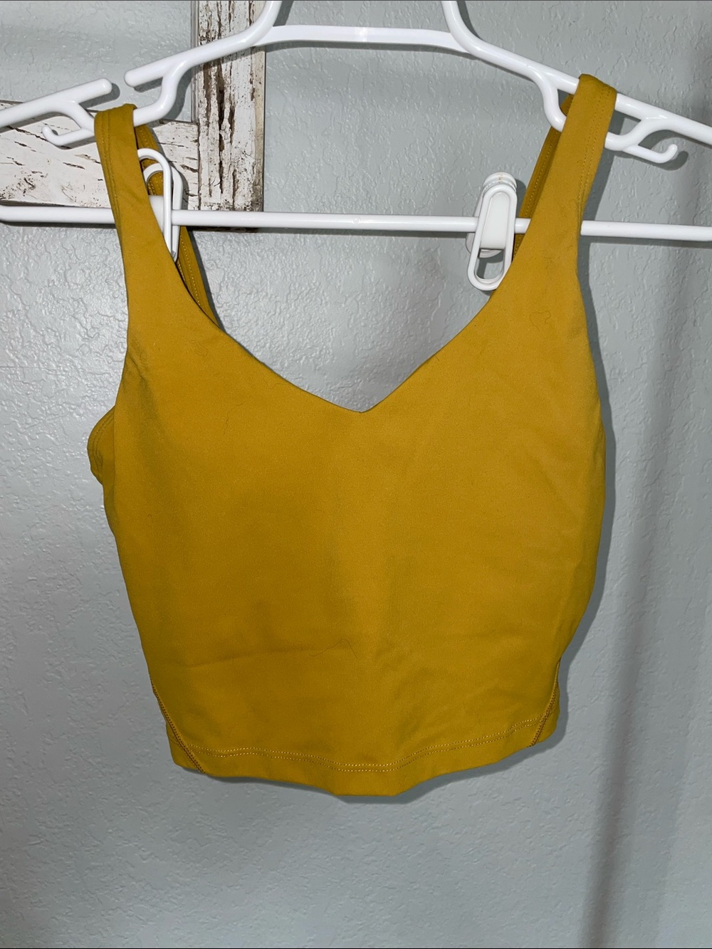 Mustard Yellow V-Neck Crop Tank Top